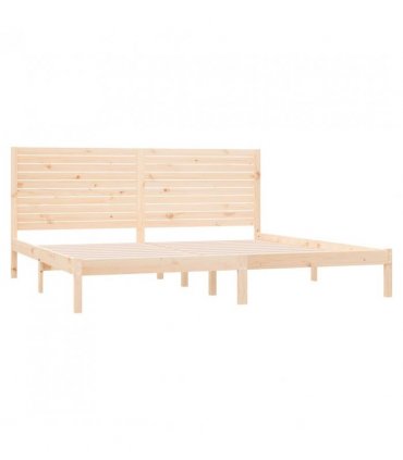 vidaXL Bed Frame without Mattress 180x200 cm Super King Solid Wood — Colour: natural, Size: 180 x 200 cm
