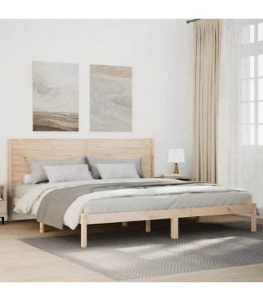 vidaXL Extra Long Bed Frame without Mattress 180x220 cm Solid Wood — Colour: natural, Size: 180 x 220 cm