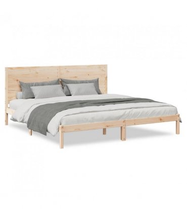 vidaXL Extra Long Bed Frame without Mattress 180x220 cm Solid Wood — Colour: natural, Size: 180 x 220 cm