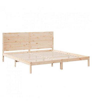 vidaXL Extra Long Bed Frame without Mattress 180x220 cm Solid Wood — Colour: natural, Size: 180 x 220 cm