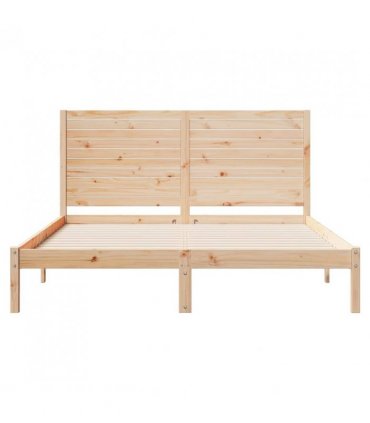 vidaXL Extra Long Bed Frame without Mattress 160x220 cm Solid Wood — Colour: natural, Size: 160 x 220 cm