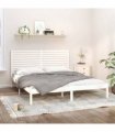 vidaXL Bed Frame | White | Solid pine wood | Double | Durable | Bed Frame — Size: 200 x 200 cm — V0671952756