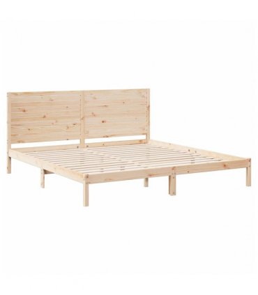 vidaXL Extra Long Bed Frame without Mattress 180x210 cm Solid Wood — Colour: natural, Size: 180 x 210 cm