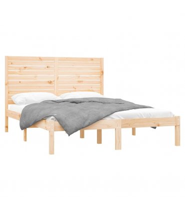 vidaXL Bed Frame without Mattress 140x200 cm Solid Wood — Colour: natural, Size: 140 x 200 cm
