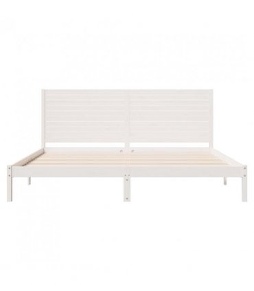 vidaXL Extra Long Bed Frame without Mattress White 200x210 cm Solid Wood — Size: 200 x 210 cm