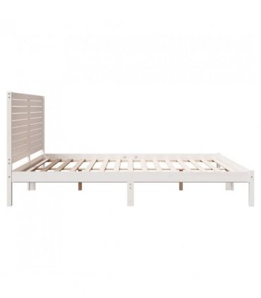 vidaXL Extra Long Bed Frame without Mattress White 200x210 cm Solid Wood — Size: 200 x 210 cm
