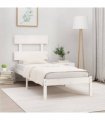 vidaXL Bed Frame without Mattress White 90x200 cm Solid Wood — Size: 90 x 200 cm