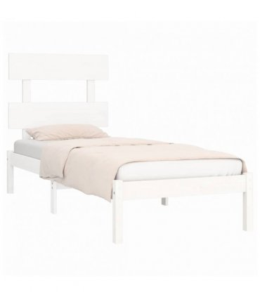 vidaXL Bed Frame without Mattress White 90x200 cm Solid Wood — Size: 90 x 200 cm