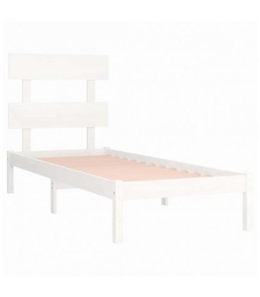 vidaXL Bed Frame without Mattress White 90x200 cm Solid Wood — Size: 90 x 200 cm