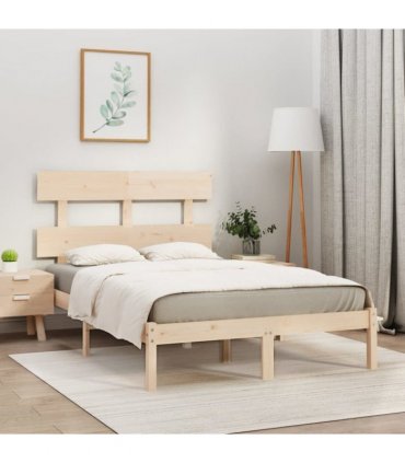 vidaXL Bed Frame | Natural wood | Solid pine wood | King | Durable | Bed Frame — Size: 150 x 200 cm