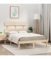 vidaXL Bed Frame | Natural wood | Solid pine wood | King | Durable | Bed Frame — Size: 150 x 200 cm