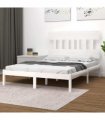 3104759 vidaXL Bed Frame without Mattress White 200x200 cm Solid Wood — Size: 200 x 200 cm