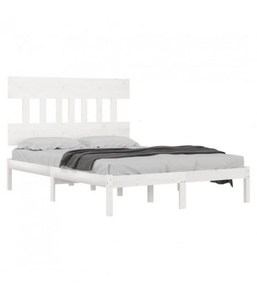 3104759 vidaXL Bed Frame without Mattress White 200x200 cm Solid Wood — Size: 200 x 200 cm