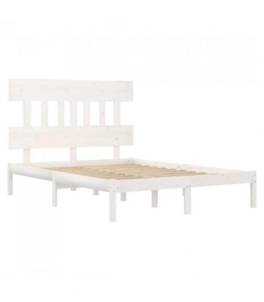 3104759 vidaXL Bed Frame without Mattress White 200x200 cm Solid Wood — Size: 200 x 200 cm