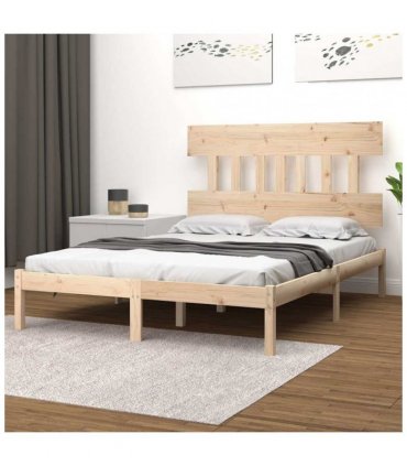 vidaXL Bed Frame without Mattress 140x200 cm Solid Wood — Colour: natural, Size: 140 x 200 cm — V0671952811