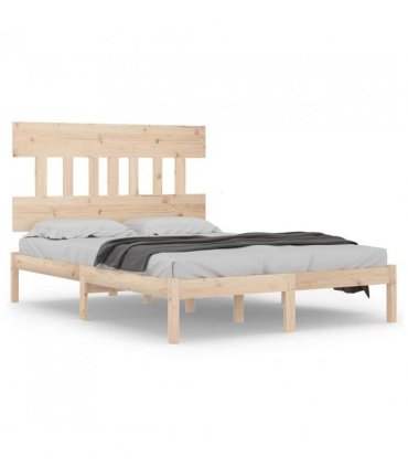 vidaXL Bed Frame without Mattress 140x200 cm Solid Wood — Colour: natural, Size: 140 x 200 cm — V0671952811
