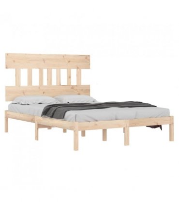 vidaXL Bed Frame without Mattress 140x200 cm Solid Wood — Colour: natural, Size: 140 x 200 cm — V0671952811