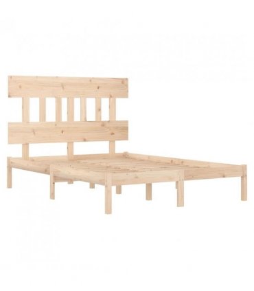 vidaXL Bed Frame without Mattress 140x200 cm Solid Wood — Colour: natural, Size: 140 x 200 cm — V0671952811