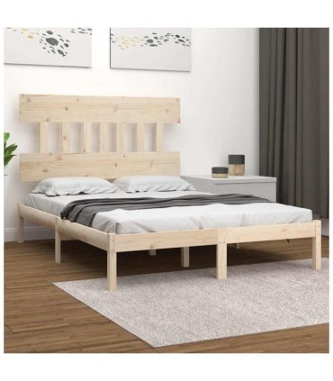 vidaXL Bed Frame without Mattress 120x200 cm Solid Wood — Colour: natural, Size: 120 x 200 cm