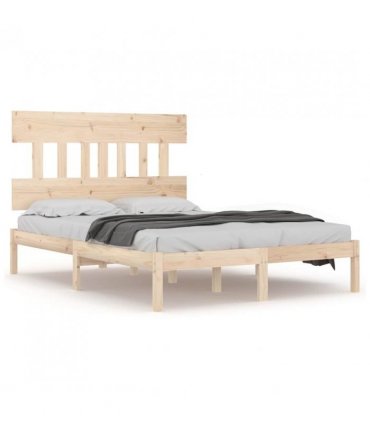 vidaXL Bed Frame without Mattress 120x200 cm Solid Wood — Colour: natural, Size: 120 x 200 cm