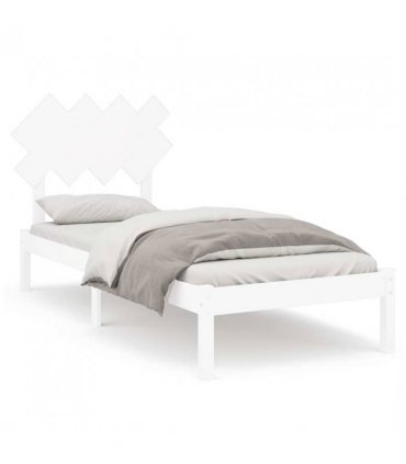 vidaXL Bed Frame without Mattress White 90x200 cm Solid Wood — Size: 90 x 200 cm — V0671952853
