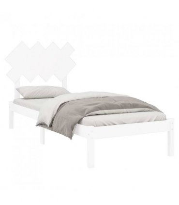 vidaXL Bed Frame without Mattress White 90x200 cm Solid Wood — Size: 90 x 200 cm — V0671952853