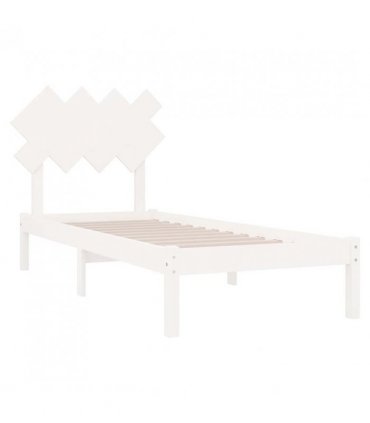 vidaXL Bed Frame without Mattress White 90x200 cm Solid Wood — Size: 90 x 200 cm — V0671952853
