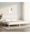 vidaXL Bed Frame | White | Solid Pine Wood | Double | Durable | Bed Frame — Size: 200 x 200 cm — V0671952864