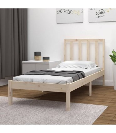vidaXL Bed Frame | Natural pine | Solid pine wood | Small Single | Durable — Size: 75 x 190 cm — V0671952876