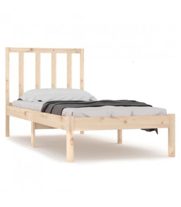 vidaXL Bed Frame | Natural pine | Solid pine wood | Small Single | Durable — Size: 75 x 190 cm — V0671952876