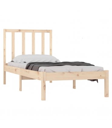 vidaXL Bed Frame | Natural pine | Solid pine wood | Small Single | Durable — Size: 75 x 190 cm — V0671952876