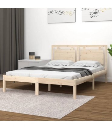 vidaXL Bed Frame without Mattress 120x200 cm Solid Wood — Colour: natural, Size: 120 x 200 cm — V0671952952
