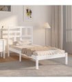 vidaXL Bed Frame | White | Pine wood, Plywood | Single | Durable | Bed Frame — Size: 100 x 200 cm