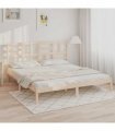 vidaXL Bed Frame without Mattress Solid Wood 180x200 cm Super King — Colour: natural, Size: 180 x 200 cm