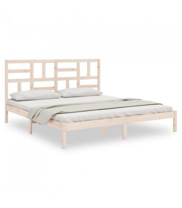 vidaXL Bed Frame without Mattress Solid Wood 180x200 cm Super King — Colour: natural, Size: 180 x 200 cm