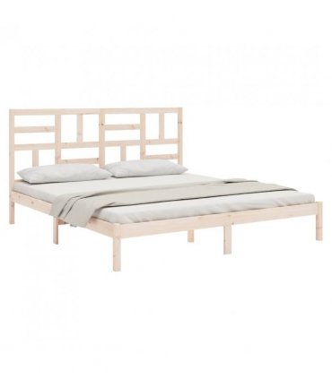 vidaXL Bed Frame without Mattress Solid Wood 180x200 cm Super King — Colour: natural, Size: 180 x 200 cm