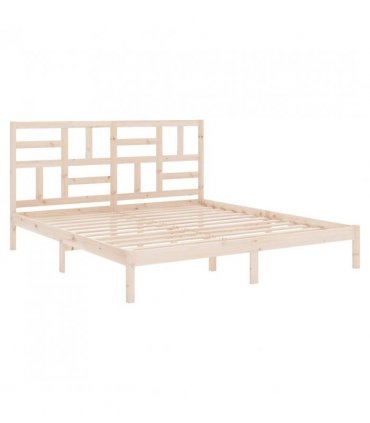 vidaXL Bed Frame without Mattress Solid Wood 180x200 cm Super King — Colour: natural, Size: 180 x 200 cm
