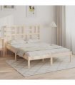 vidaXL Bed Frame | Natural Pine | Solid pine wood | Double | Durable | Bed Frame — Size: 140 x 200 cm