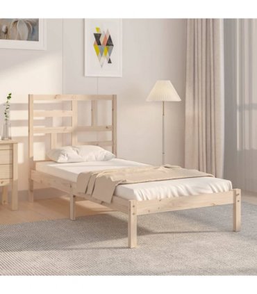 vidaXL Bed Frame | Durable | Single Bed Frame | Rectangular | Minimalist — Colour: natural, Size: 75 x 190 cm