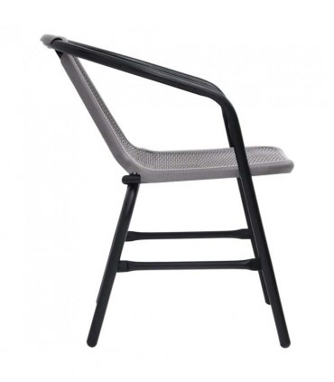 vidaXL Garden Chair | Set of 6 | Black | Plastic rattan, steel | Standard — Size: 62 x 55 x 74 cm