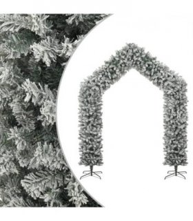 vidaXL Christmas Tree Arch with Flocked Snow 270 cm — Colour: white and green, Size: 270 x 215 cm