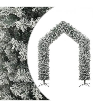 vidaXL Christmas Tree Arch with Flocked Snow 270 cm — Colour: white and green, Size: 270 x 215 cm