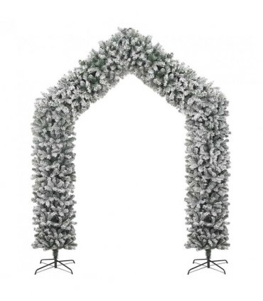 vidaXL Christmas Tree Arch with Flocked Snow 270 cm — Colour: white and green, Size: 270 x 215 cm