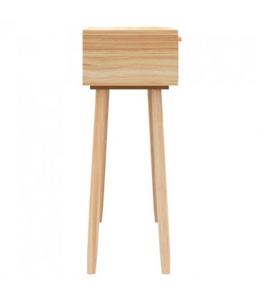 vidaXL Console Table Brown 80x30x75 cm Solid Wood Pine&Natural Rattan