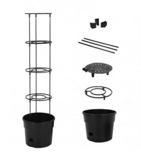 vidaXL Tomato Grower Anthracite Ø29.5x115 cm Polypropylene — Size: Ø 29.5 x 115 cm