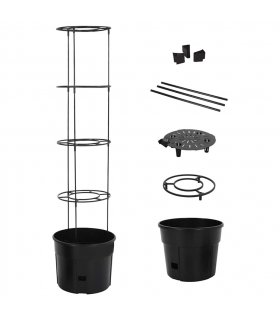 vidaXL Tomato Grower Anthracite Ø39x150 cm Polypropylene — Size: Ø 39 x 150 cm