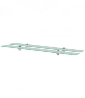 vidaXL Floating Shelves 2 pcs Glass 100x10 cm 8 mm — Colour: transparent, Size: 100 x 10 cm