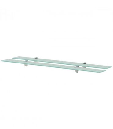vidaXL Floating Shelves 2 pcs Glass 100x10 cm 8 mm — Colour: transparent, Size: 100 x 10 cm