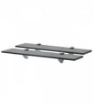 vidaXL Floating Shelf | Set of 2 | Black | Toughened safety glass | Medium — Size: 50 x 10 cm