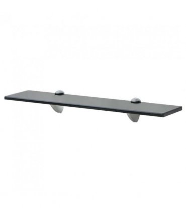 vidaXL Floating Shelf | Set of 2 | Black | Toughened safety glass | Medium — Size: 50 x 10 cm